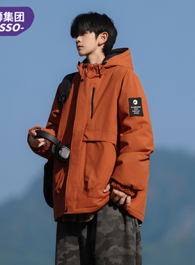 唐狮集团DESSO冲锋衣棉衣男冬季新款宽松保暖加厚青少年棉服外套