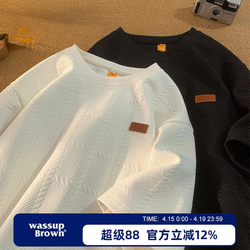 日系华夫格短袖T恤男夏