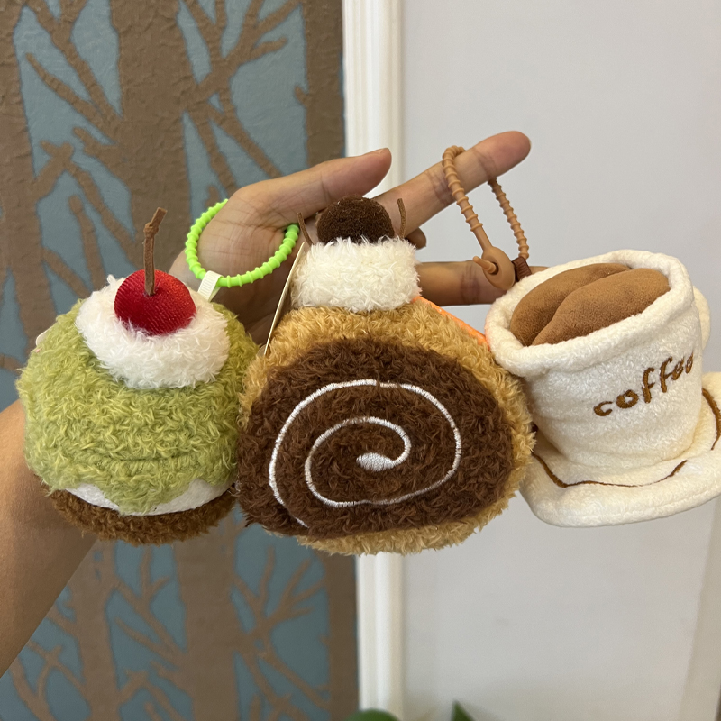 可爱下午茶蛋糕咖啡挂件玩偶毛绒玩具背包挂饰公仔甜品店活动礼品
