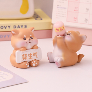 莫生气小猪桌面摆件上班情绪稳定道歉520小礼物女办公室工位装饰