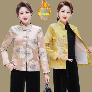 秋冬新款中式盘扣唐装上衣夹棉小棉袄复古中国风改良旗袍棉衣外套