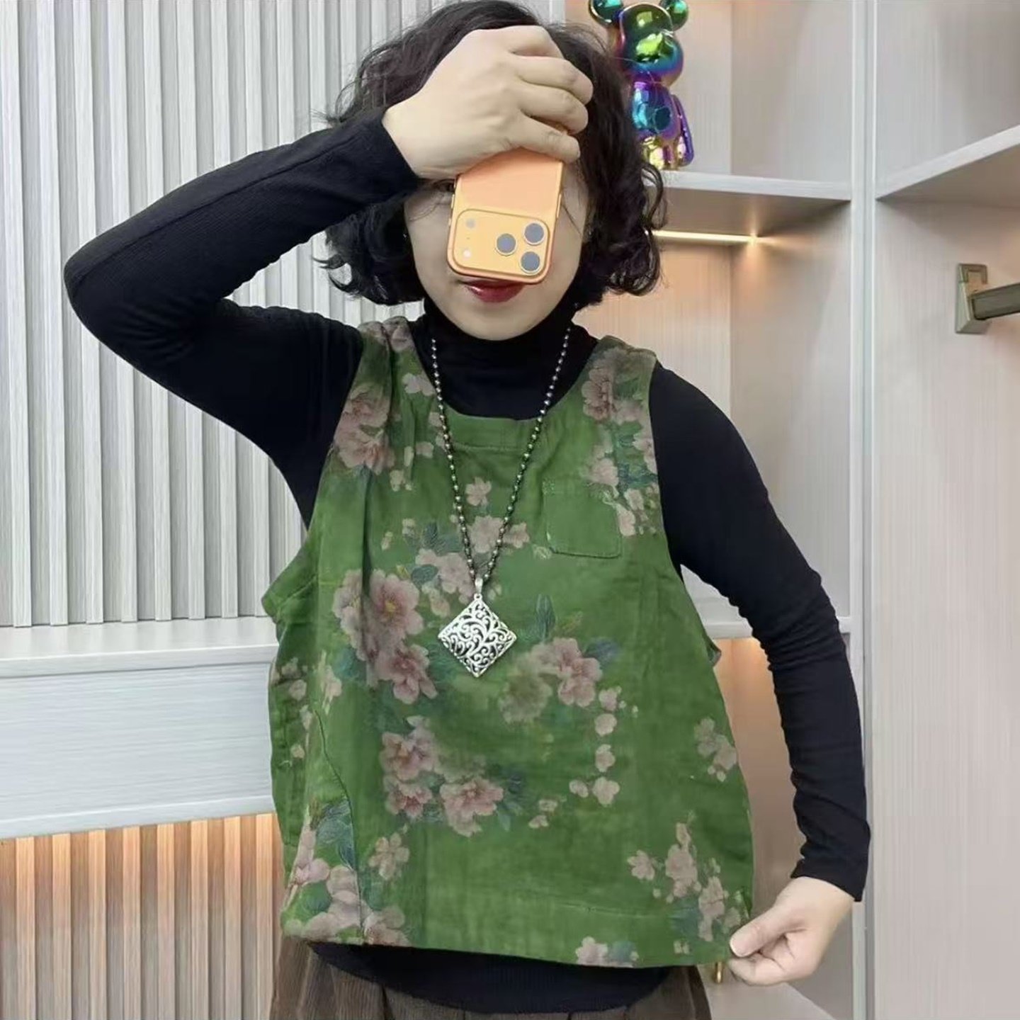 复古印花棉麻马甲女士无袖背心时尚洋气宽松百搭休闲马夹外套坎肩,女装/女士精品,中老年女装,淘宝优惠券,粉丝福利购,淘宝优惠卷