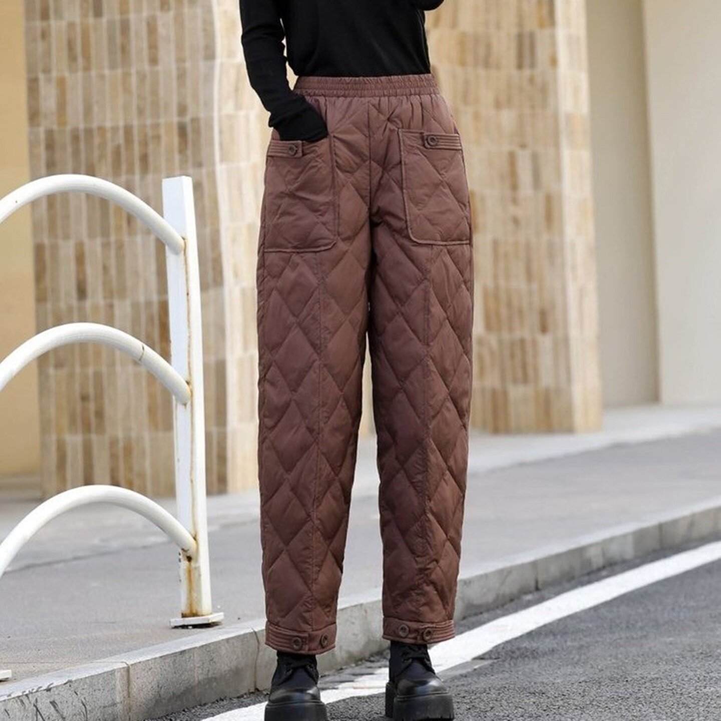 秋冬新款白鸭绒羽绒裤大码休闲裤