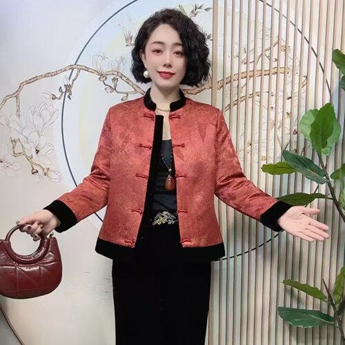中式国风复古盘扣加棉加厚棉衣女