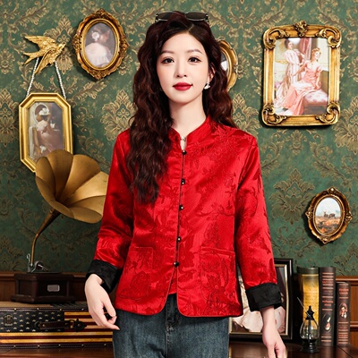 新中式双面穿改良唐装短外套上衣