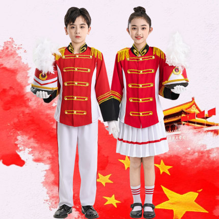 六一新款鼓号服中小学生升旗手服装号队服装管乐服儿童仪仗队服装