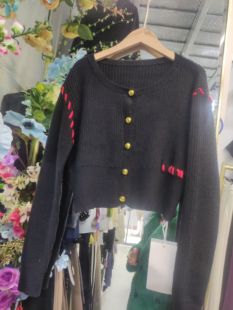 清不退不换看好再拍黑色短款 毛衣外套59.9 针织开衫