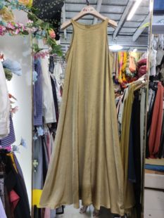 不退不换看好再拍绿色缎面高垂A版连衣裙