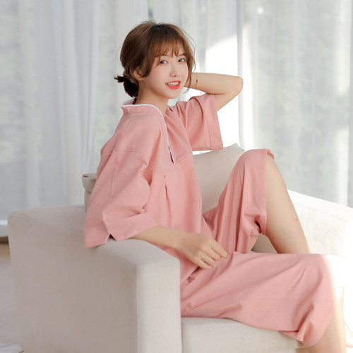 亚麻长裤家居睡衣按摩spa汗蒸服