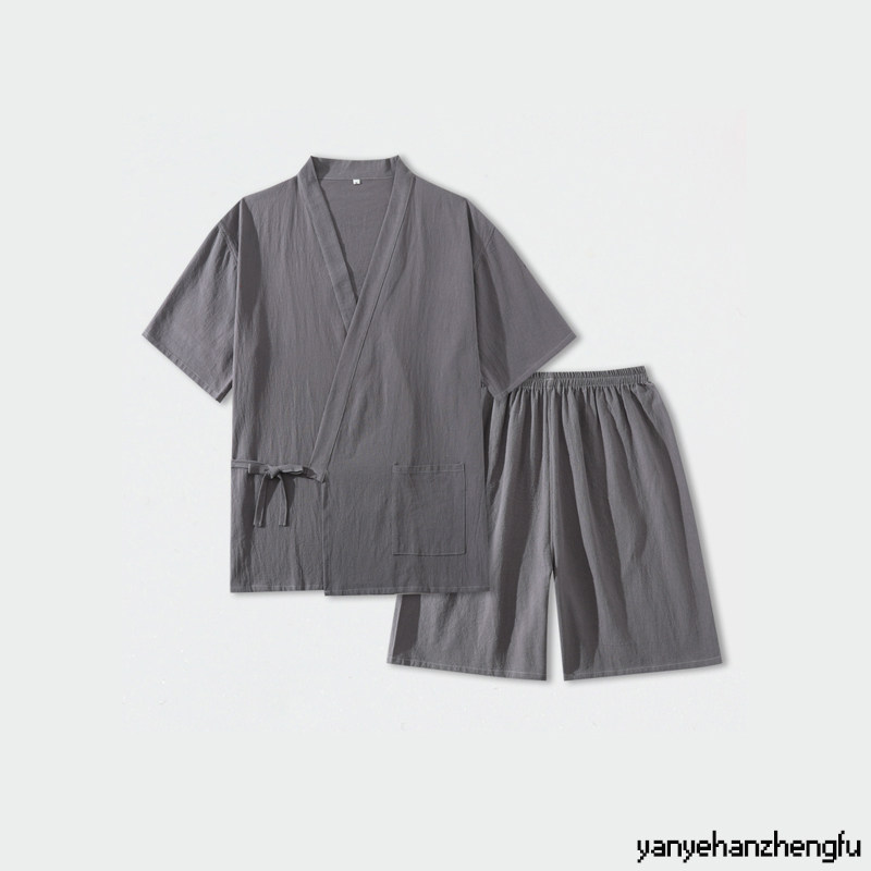 新款汗蒸服男纯棉开衫情侣按摩服