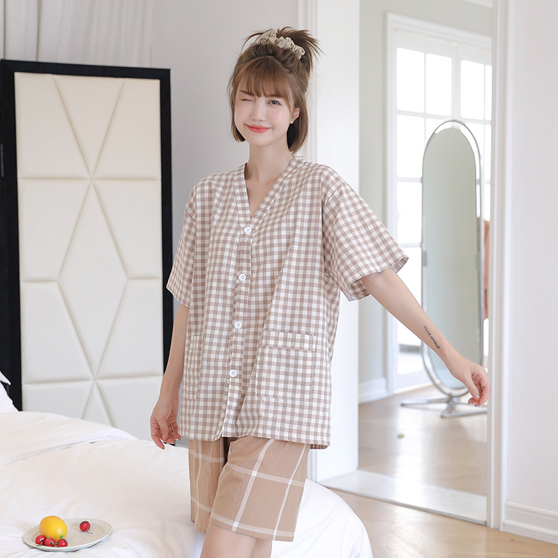 艾灸服纯棉女情侣款前后开扣