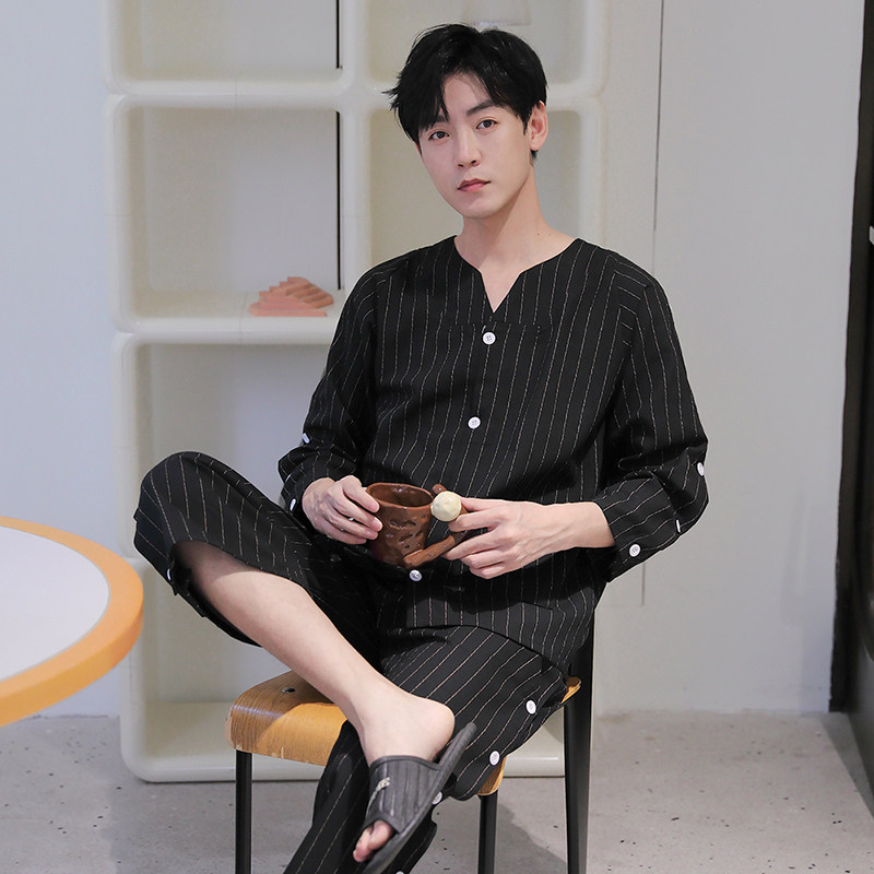 艾灸服男女棉麻高档长袖长裤前后开扣侧开扣大码理疗服刮痧按摩服