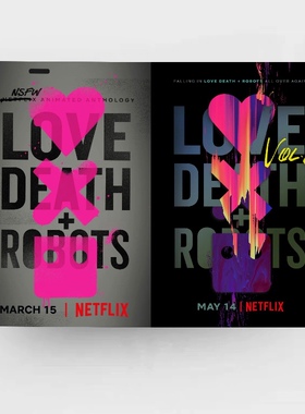 爱死亡机器人海报 love death robots赛博朋克卧室宿舍墙贴装饰画