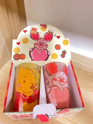 噗噗与皮杰玻璃杯水杯冷饮杯迪尼乐园款原盒包邮可可爱杯