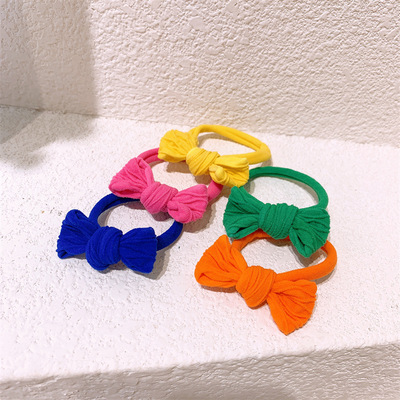 儿童打结蝴蝶结发圈简约可爱头绳女士不伤发毛巾圈扎马尾皮筋发绳
