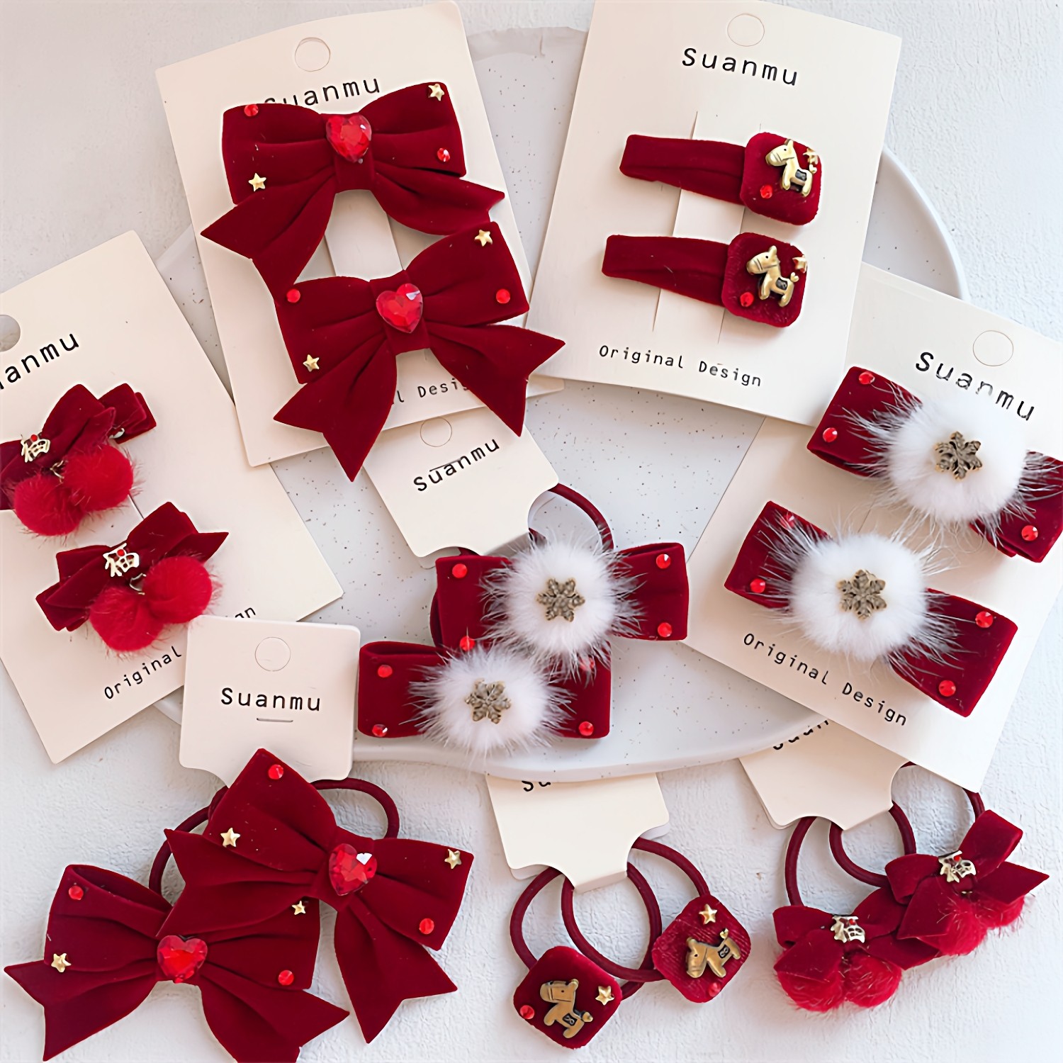 儿童新年红色蝴蝶结水果发夹发圈侧边刘海夹扎头发皮筋头绳,饰品/流行首饰/时尚饰品新,发饰,淘宝优惠券,粉丝福利购,淘宝优惠卷