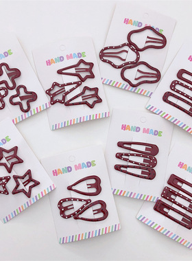 3个装安可拉圆点儿童发夹 女童宝宝甜美刘海夹滴油波点BB夹发饰