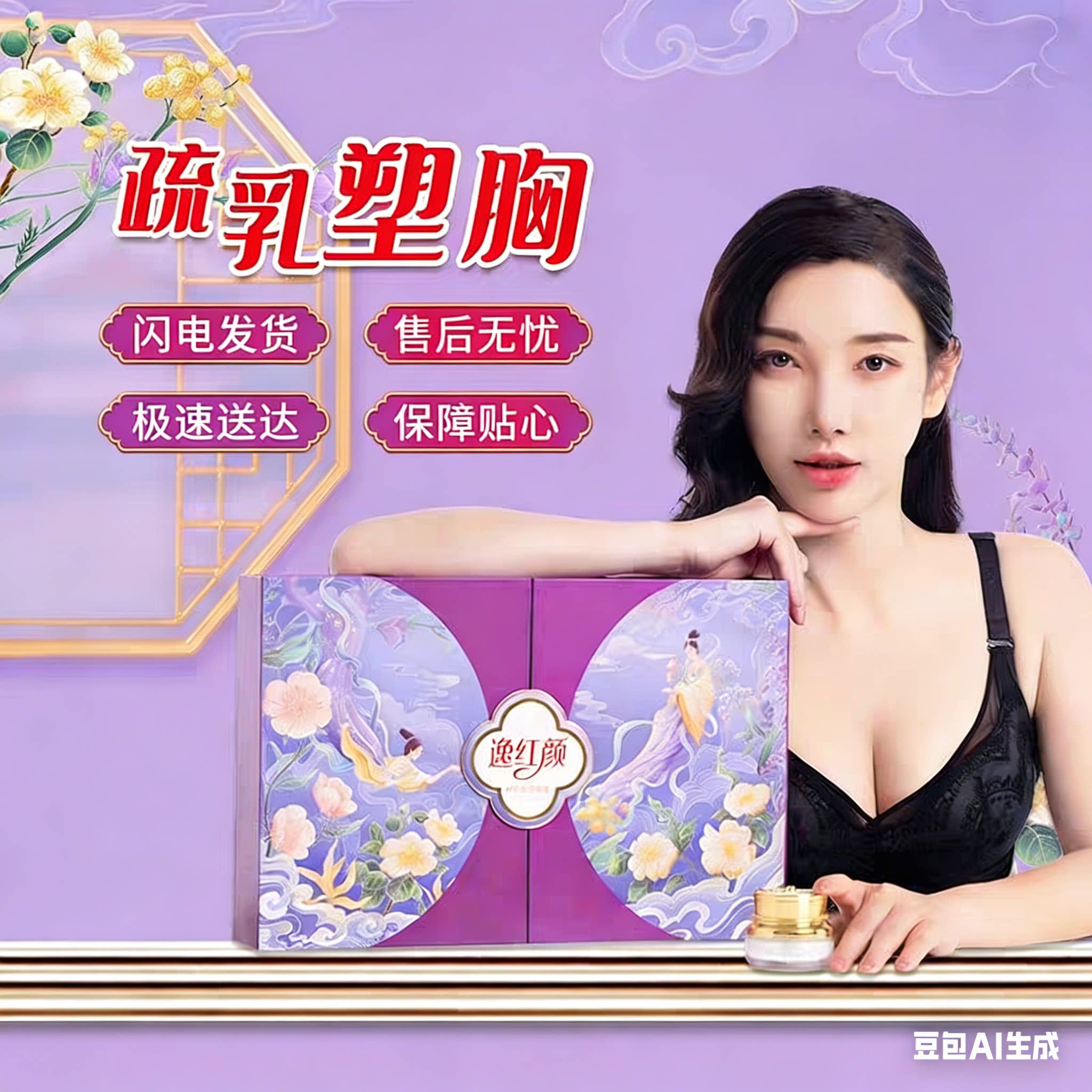 爱善天使疏乳塑胸套盒逸红颜时光奢宠套盒俏妃美胸套盒精油