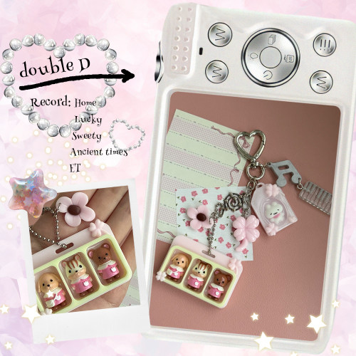 doubleD手工自制滴胶幸运森贝儿风格包装吊盒柔美钥匙扣挂件