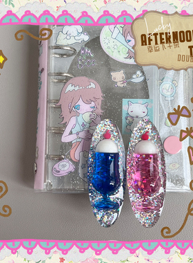 doubleD手工自制滴胶小众闪片苏打杯超透发夹边夹小巧仙气