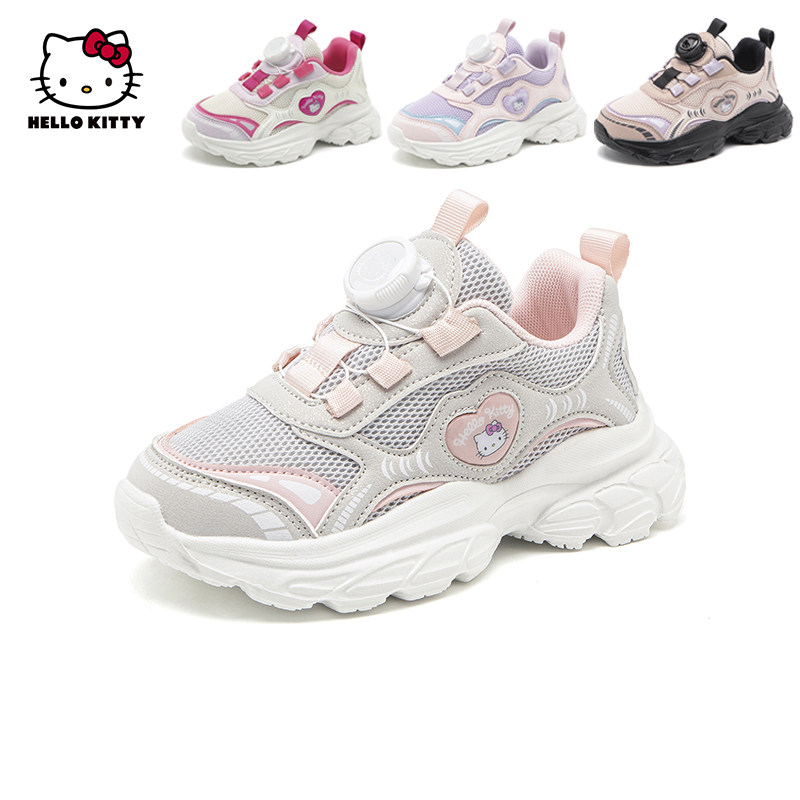 凯蒂猫女童鞋秋季运动鞋2025新款女孩学生跑步鞋网面休闲旅游鞋轻