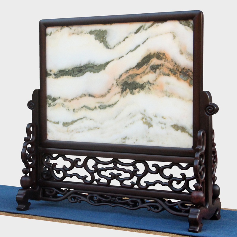 青葱木色中式大叶紫檀插屏