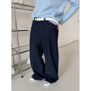 加绒弯刀深蓝牛仔裤 Rockrio Rarelicold