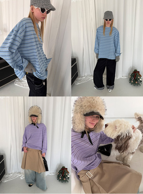 Rockrio Rarelicold 条纹垫肩长袖T恤