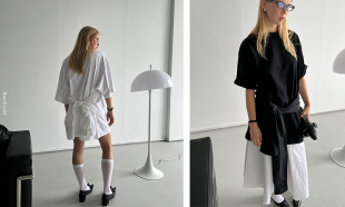 Rockrio 假两件多种穿法纯色宽松T恤 Rarelicold