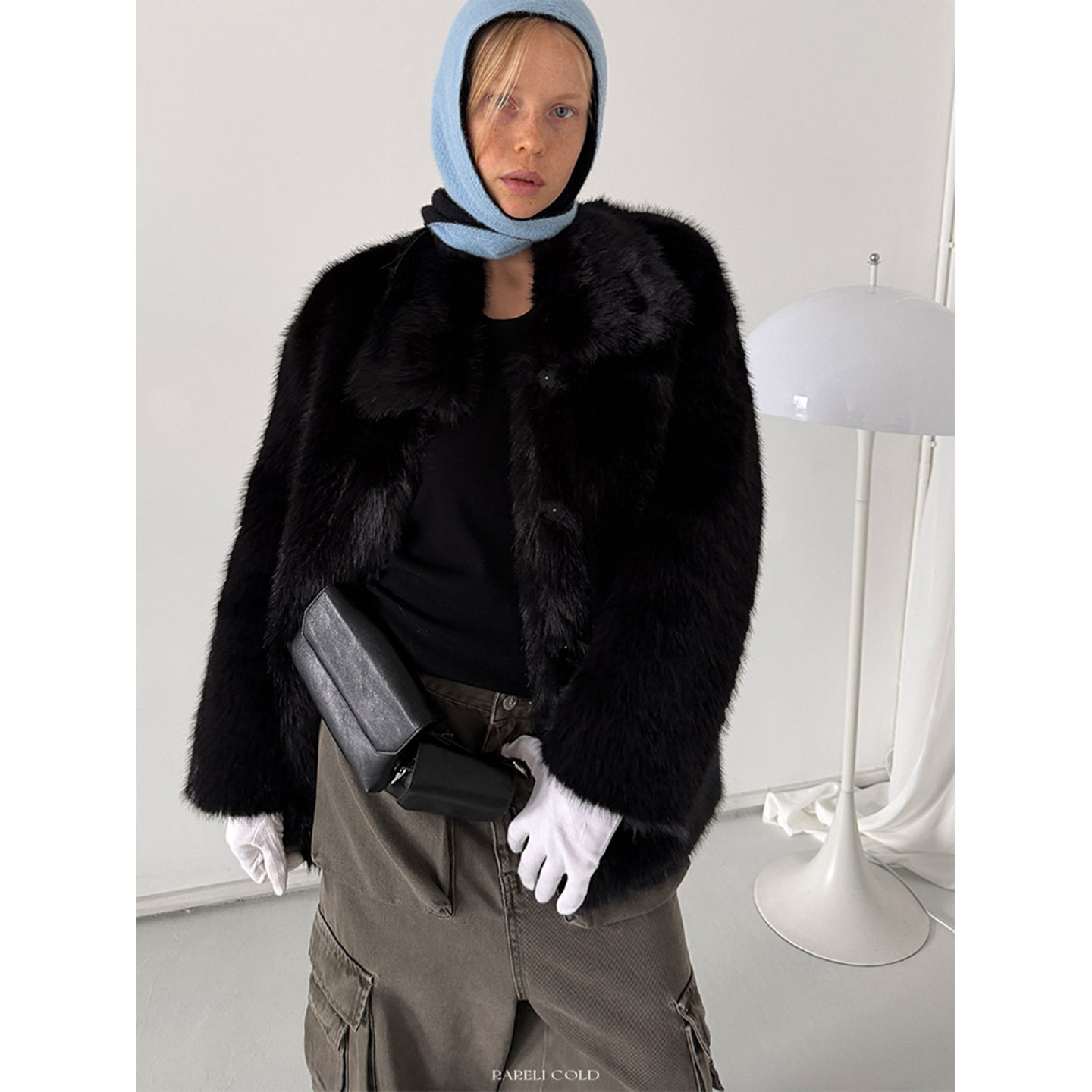 Rockrio Rarelicold PU内里环保皮草 短款插袋外套