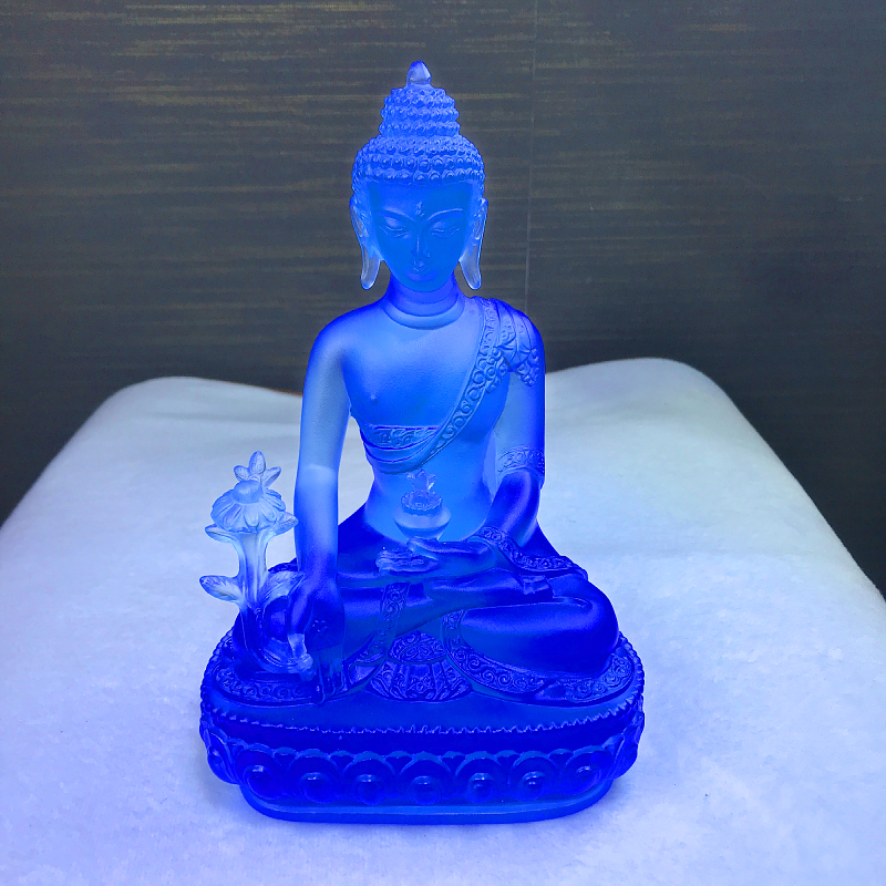 8寸琉璃药师佛佛像摆件藏传密宗家居家用寺院佛堂供奉神像工艺品