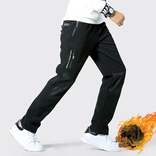 男童加绒裤子青少年登山裤防风保暖冲锋裤宽松中大儿童软壳裤户外