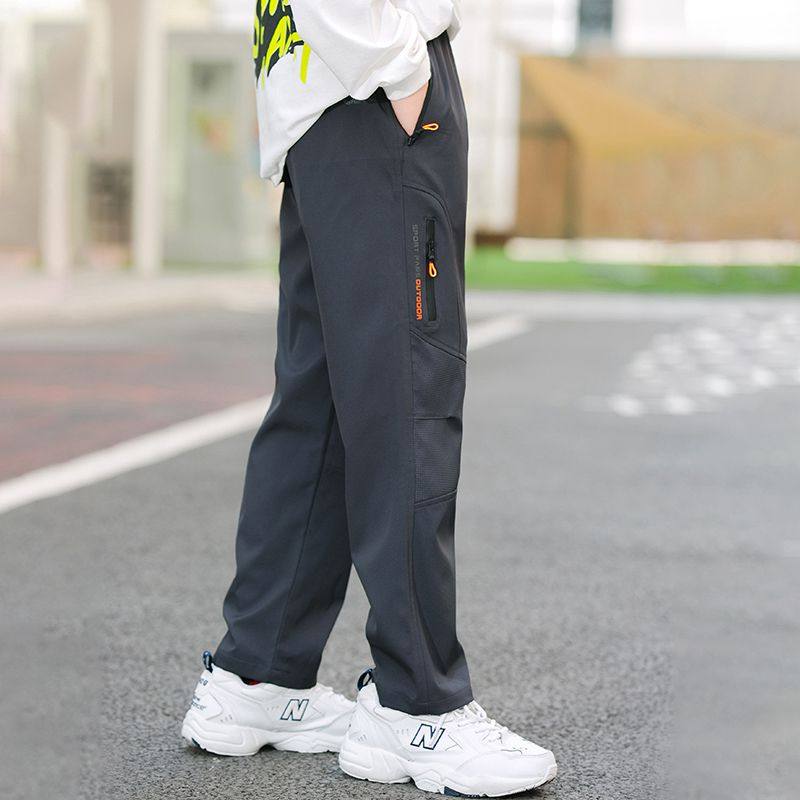 男童冲锋裤秋冬季直筒防水运动裤