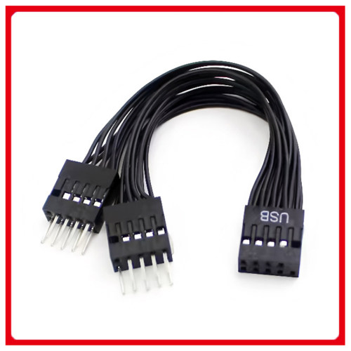 电脑主板9针USB2.0一分二线分接线9PIN转双9PIN扩展线
