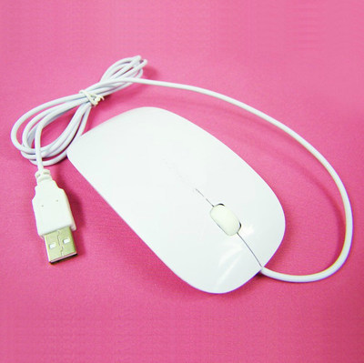USB白色超薄有线鼠标 电脑办公鼠标[同城小时达]