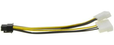 D型双4PIN转8PING显卡电源供电线 4P转8P独显解决供电不足