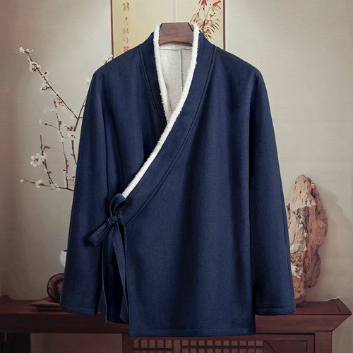 由天男装加绒唐装汉服外套