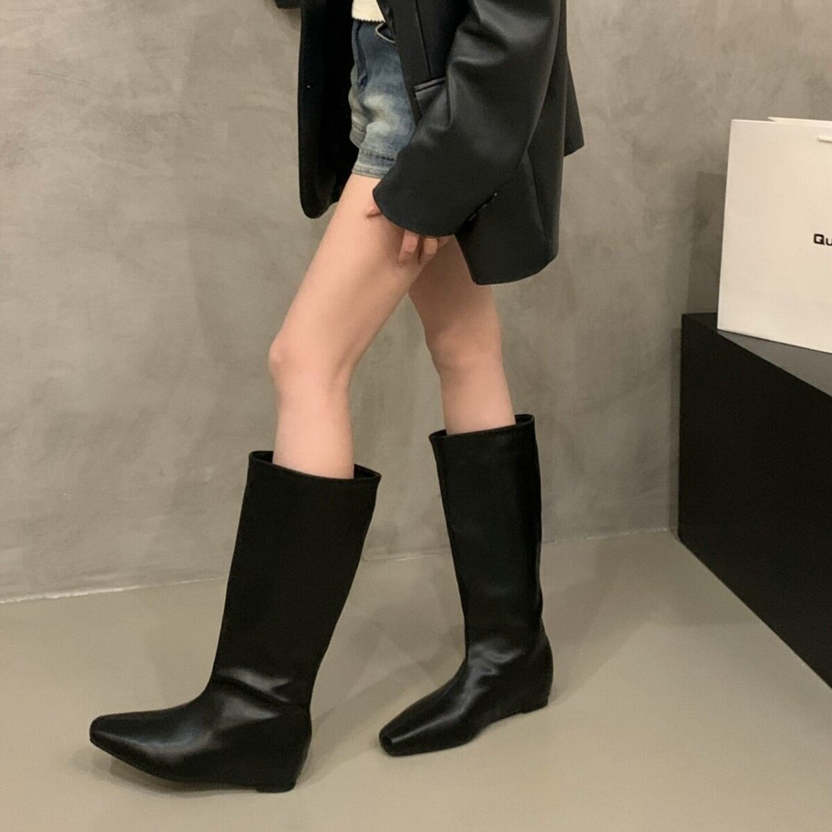 美靴子内增高骑士靴女时尚瘦长筒靴秋冬季子长筒靴2026堆堆显拉德