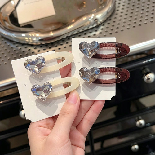 精致轻奢水钻鸭嘴夹发夹女新款前额侧边夹碎发夹刘海夹子发卡头饰