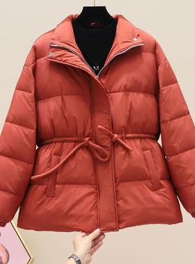 立领收腰短款羽绒服2023新款韩版显瘦宽松小个子加厚保暖外套女潮