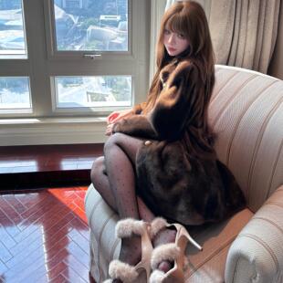 皮草 银兰貂仿水貂毛加厚皮毛一体中长款 5折清仓不退换