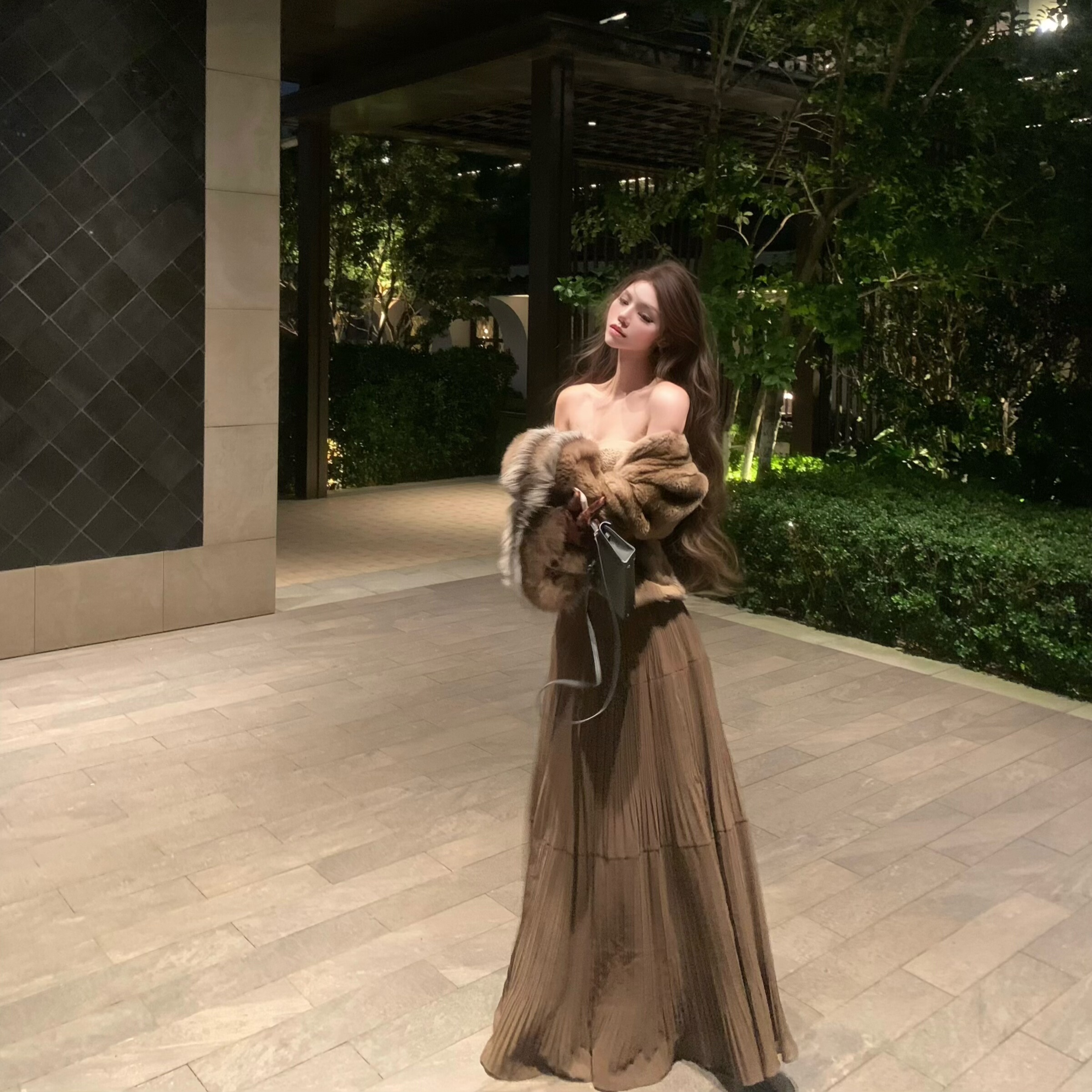 Jinelle 【BC老钱】显瘦百褶半身裙A字蛋糕裙子女2025新款长裙