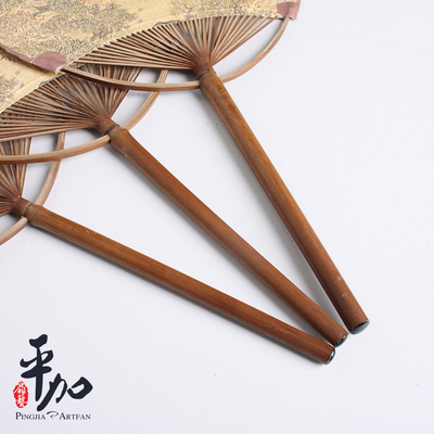 平加扇艺 中式古典中国风蒲扇钱塘秋潮剖丝团扇i.