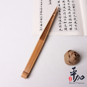 新款文玩折扇平加扇艺 老料精工水磨玉竹圆头铲子扇折扇扇骨7寸8