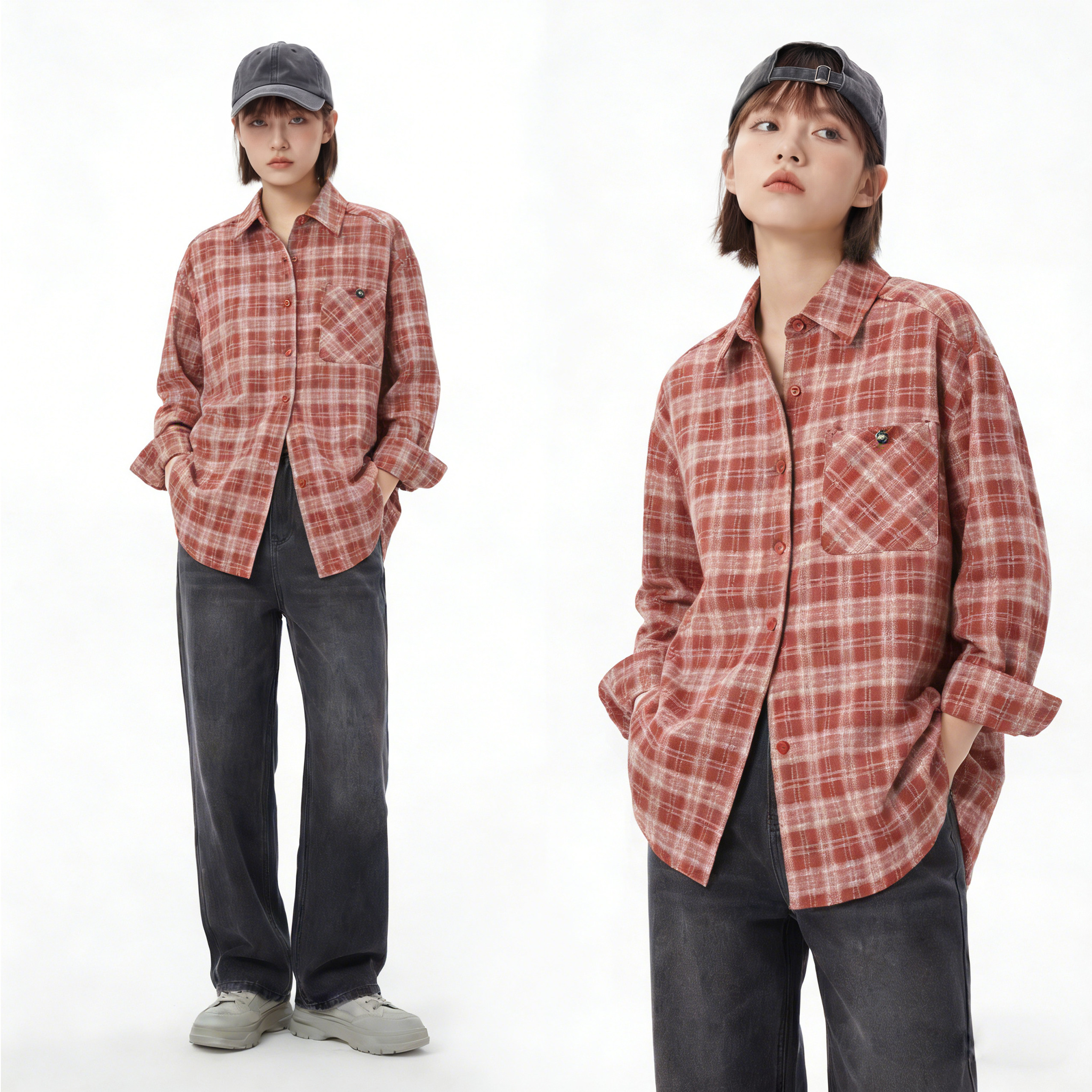 港式复古格纹POLO领长袖衬衫上衣女休闲百搭宽松修身2026春季新款,女装/女士精品,衬衫,淘宝优惠券,粉丝福利购,淘宝优惠卷