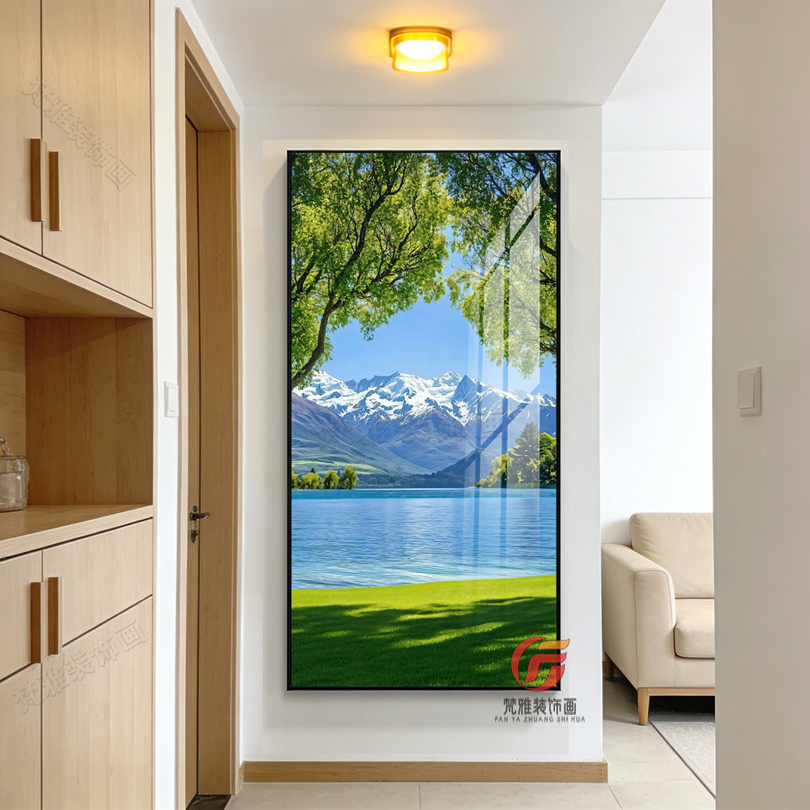 玄关装饰画现代简约宫崎骏治愈风景挂画入户走廊日式小清新壁画