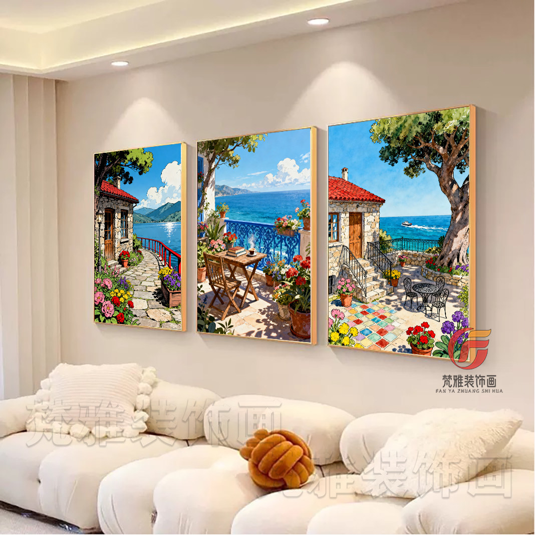 宫崎骏治愈系风景装饰画北欧小清新小众走廊客厅餐厅书房玄关挂画