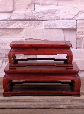 金匠大作血檀大红酸枝炕几套二底座红木工艺品摆件底座木质家具