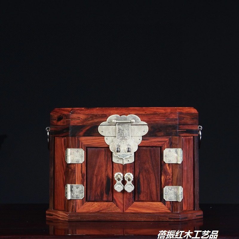 金匠大作大红酸枝花好月圆八角镜箱首饰箱珠宝首饰盒收纳红木工艺,饰品/流行首饰/时尚饰品新,首饰箱,淘宝优惠券,粉丝福利购,淘宝优惠卷