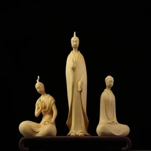 金匠大作北魏佛堂用品三玄尊神像摆件中式玄关供奉客厅装饰工艺品